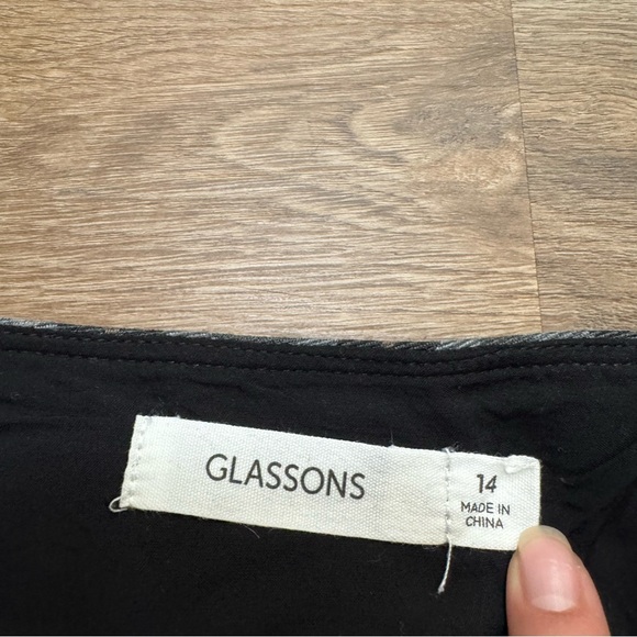 Glassons Black and Gray Plaid Mini Wrap Skirt Size 14 Fall Winter - Picture 4 of 4